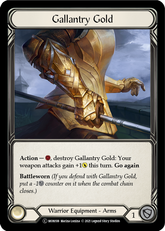 Gallantry Gold (Rainbow Foil) [U-MON108-RF] Unlimited Rainbow Foil