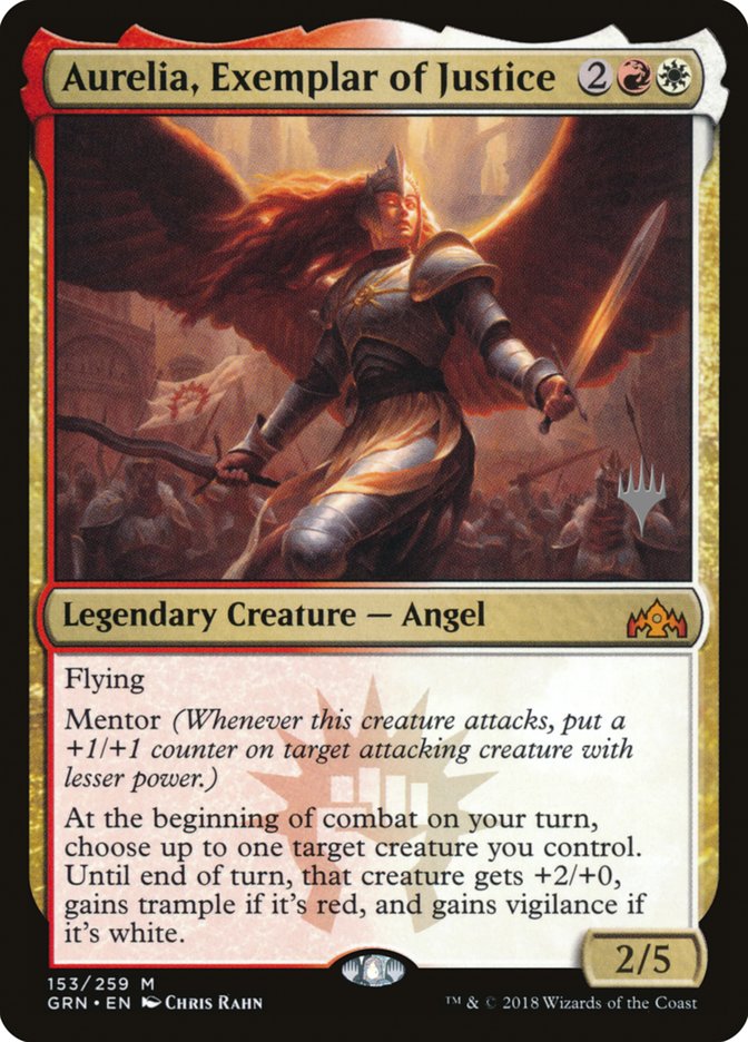 Aurelia, Exemplar of Justice (Promo Pack) [Guilds of Ravnica Promos]