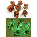Lab Dice Nebula Copper Matix / Orange 7 Dice set - CHX30040