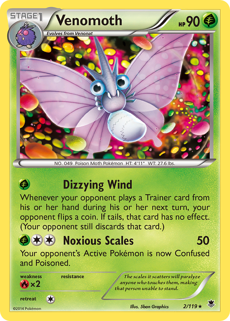 Venomoth (2/119) [XY: Phantom Forces]