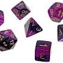 7 Gemini Black Purple/ Gold Mini-Polyhedral Set - CHX 20640