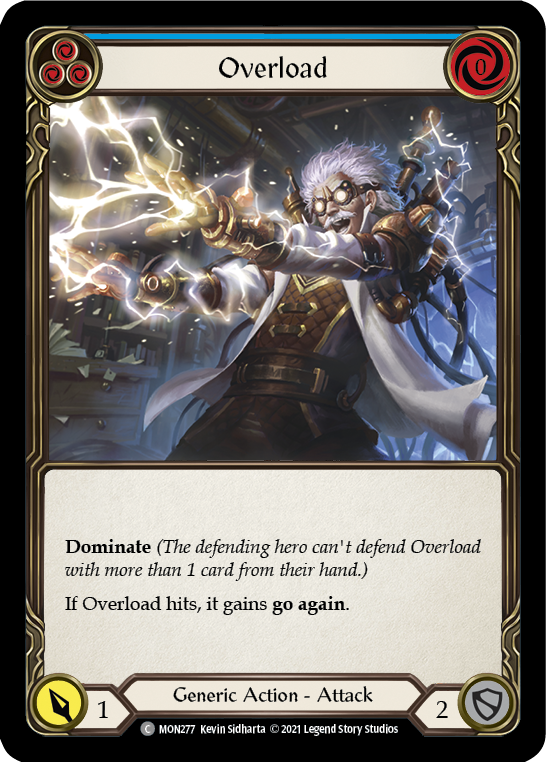 Overload (Blue) (Rainbow Foil) [MON277-RF] 1st Edition Rainbow Foil