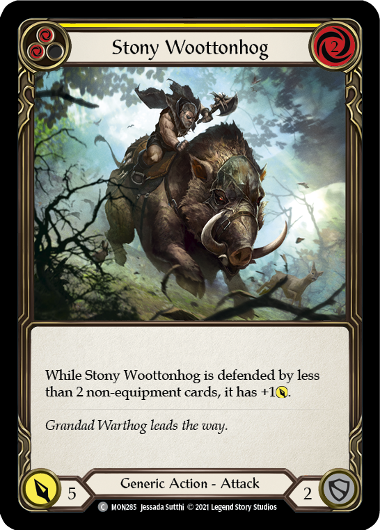 Stony Woottonhog (Yellow) (Rainbow Foil) [MON285-RF] 1st Edition Rainbow Foil