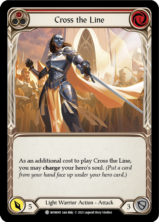 Cross the Line (Red) (Rainbow Foil) [MON045-RF] 1st Edition Rainbow Foil