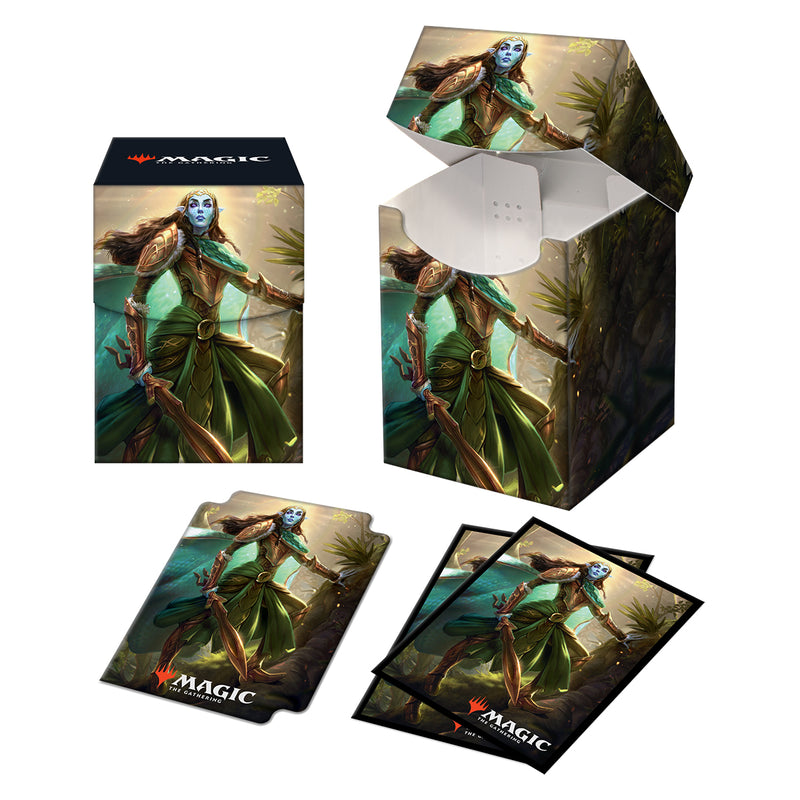 Ultra Pro: Kaldheim Combo 100+ Deck Box and 100ct sleeves featuring Lathril, Blade of the Elves