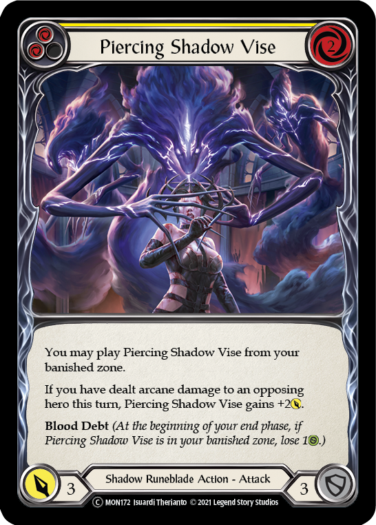 Piercing Shadow Vise (Yellow) (Rainbow Foil) [U-MON172-RF] Unlimited Rainbow Foil