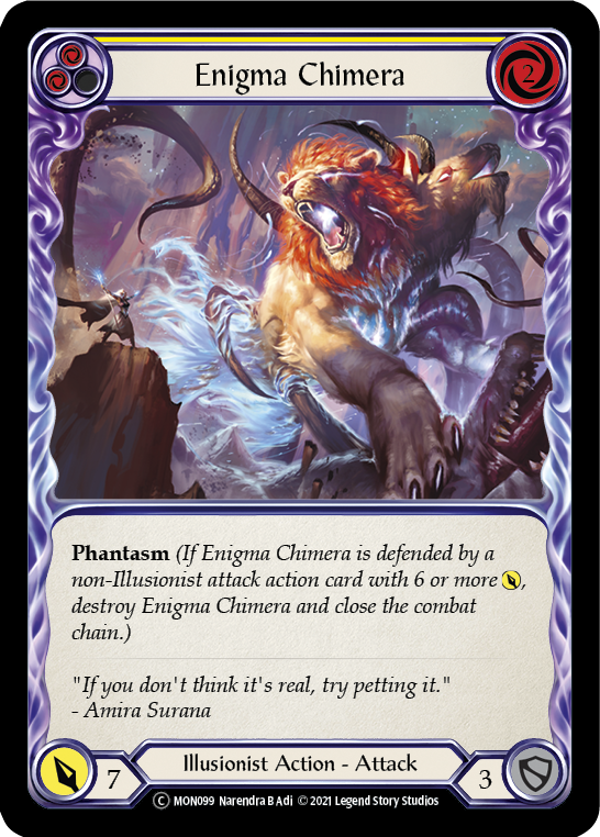 Enigma Chimera (Yellow) (Rainbow Foil) [U-MON099-RF] Unlimited Rainbow Foil