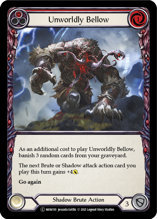 Unworldly Bellow (Red) (Rainbow Foil) [U-MON150-RF] Unlimited Rainbow Foil