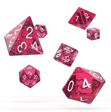 Oakie Doakie RPG 7 Die Set - Speckled Pink