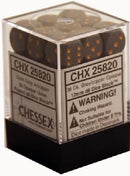 36 Opaque Dark Grey/copper 12mm D6 Dice Block - CHX25820