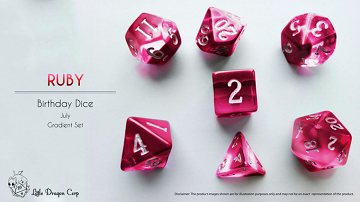 Little Dragon Birthday Dice - July Ruby